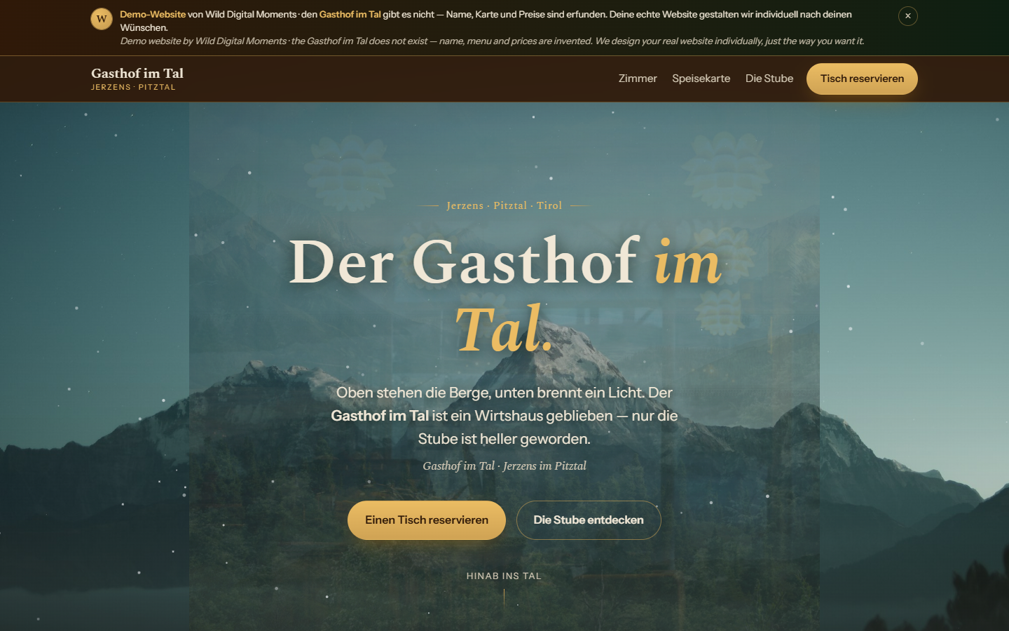 Website Gasthof im Tal, Tirol