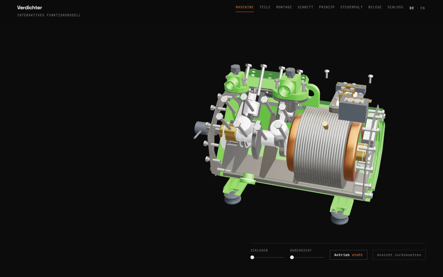 Verdichter als interaktives 3D-Modell im Browser