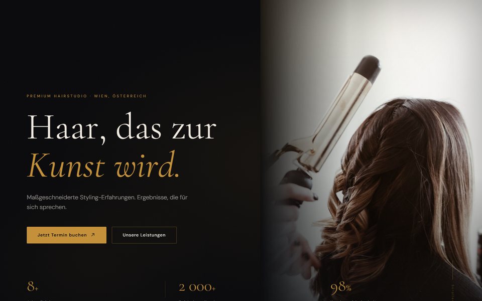 Startseite der Demo-Website Atelier Mia