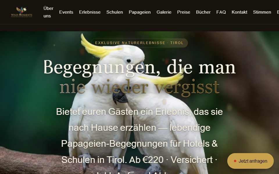 Startseite von wildmoments.at