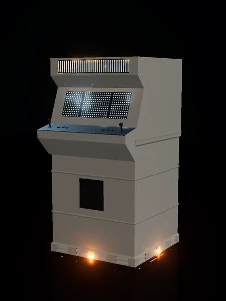 Compact arcade cabinet, render: night, white