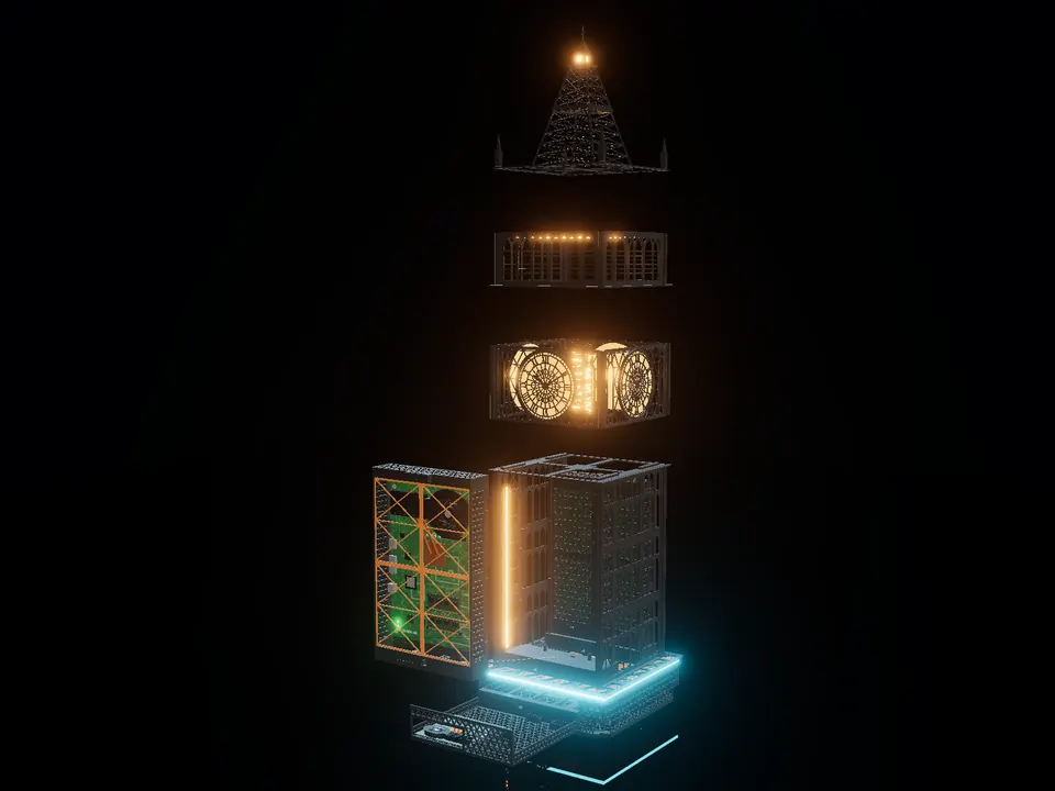 Big Ben, render: taken apart: blade and drawer out