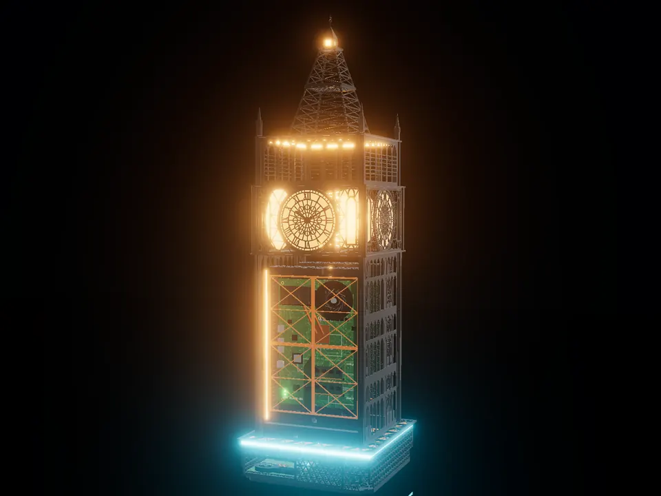 Big Ben, render: night