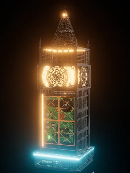 Big Ben, render: night