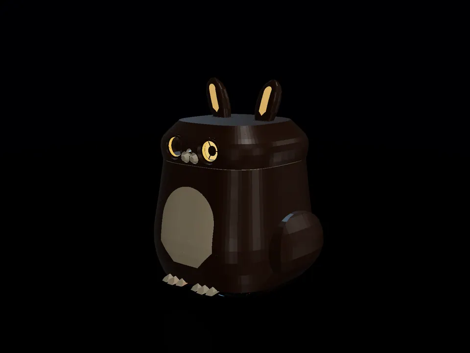 Compact toy bunny (3D), render: night, white