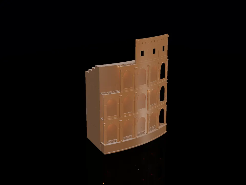Compact Colosseum, render: night, bronze