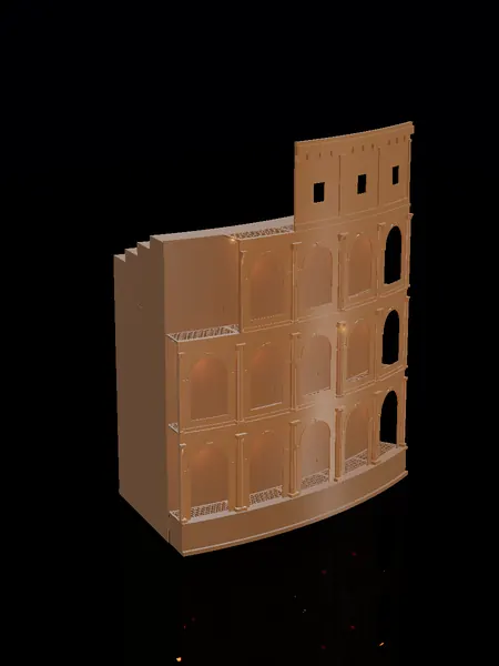 Compact Colosseum, render: night, bronze