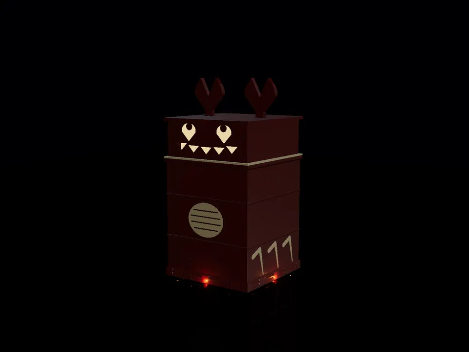 Compact toy crab, render: night, white