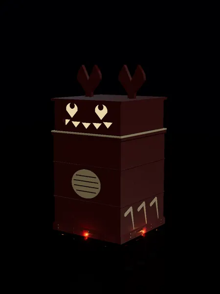 Compact toy crab, render: night, white