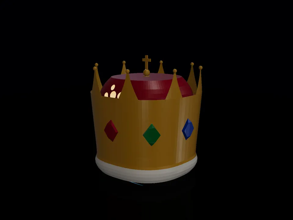 Compact toy crown (3D), render: night, white
