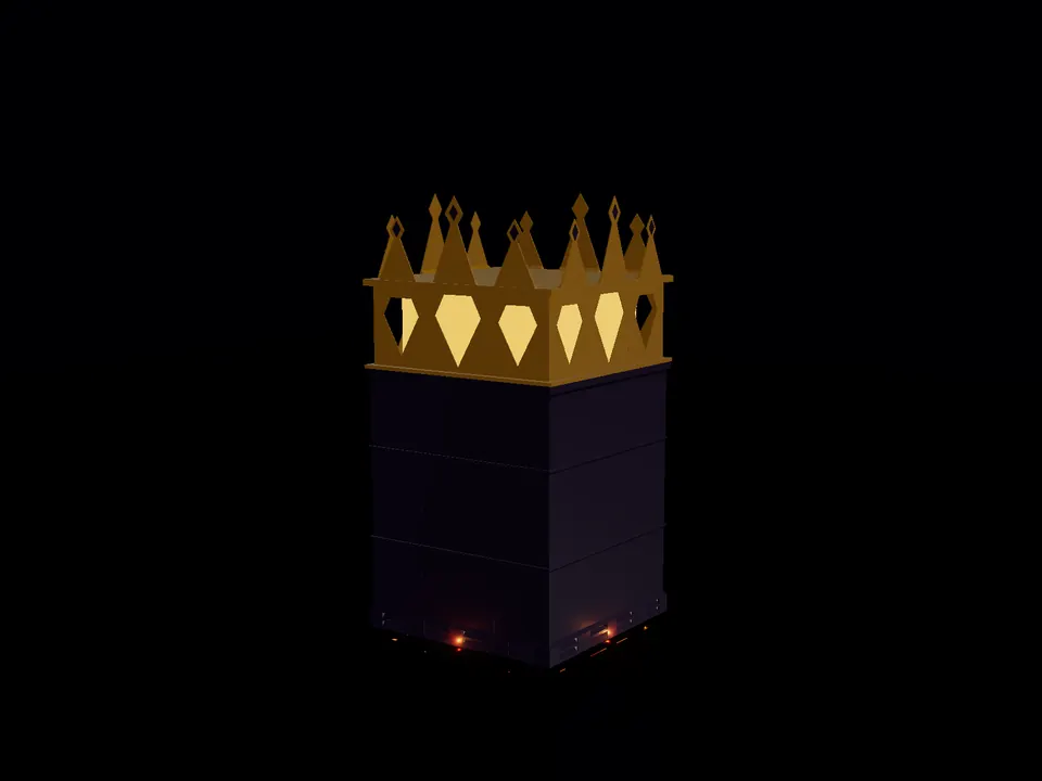 Compact toy crown, render: night, white