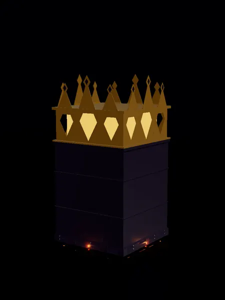 Compact toy crown, render: night, white