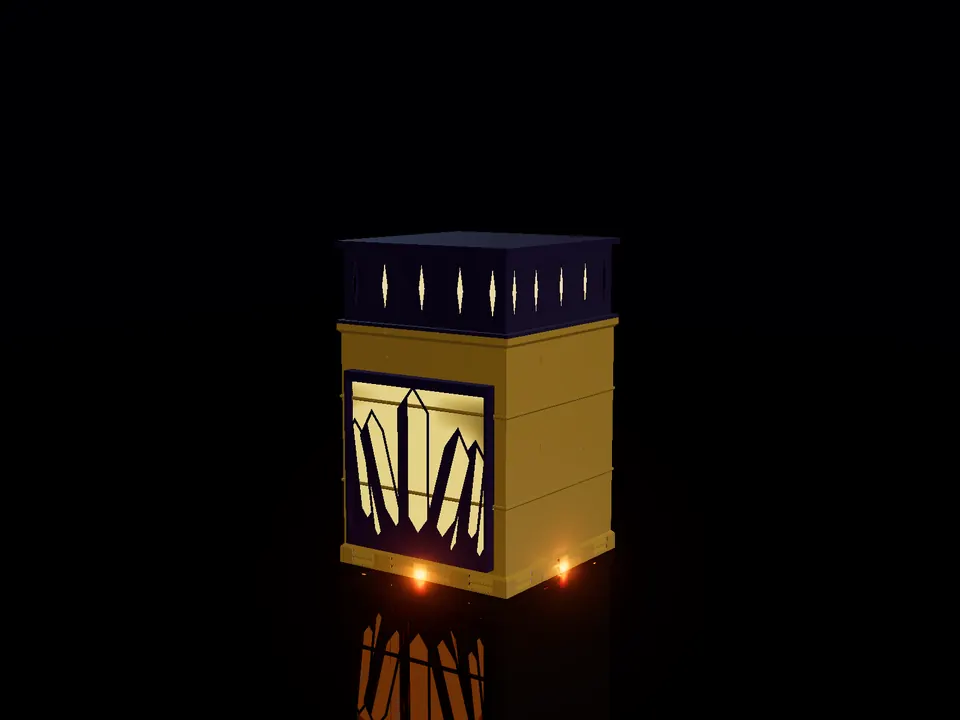 Compact toy crystal garden, render: night, white