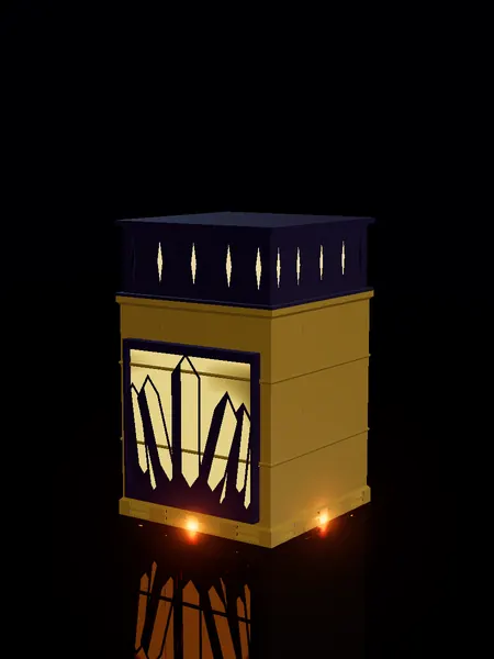 Compact toy crystal garden, render: night, white