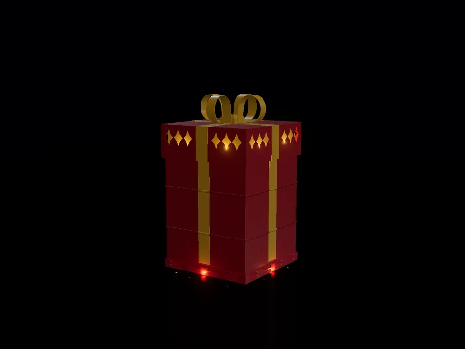 Compact gift box, render: night, white