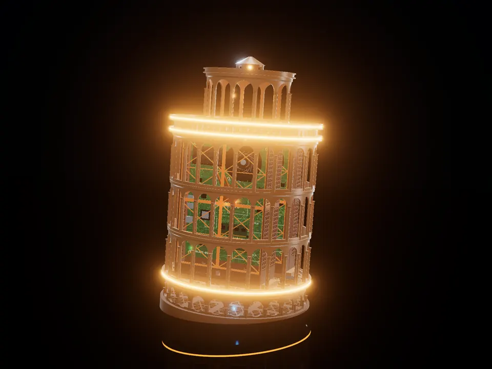 Compact Pisa, render: night, bronze