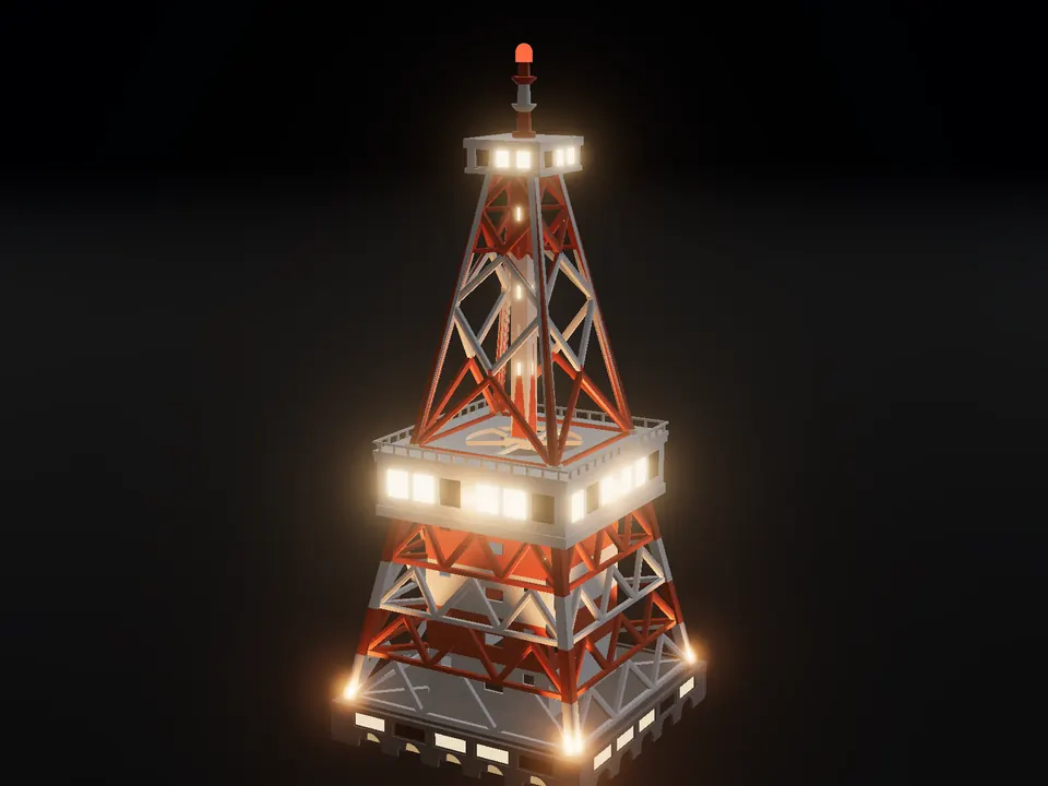 Pi Tower, render: night