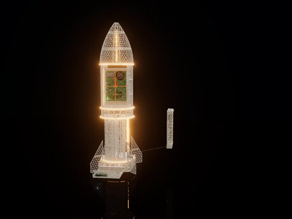 Rocket, render: taken apart: blade and drawer out