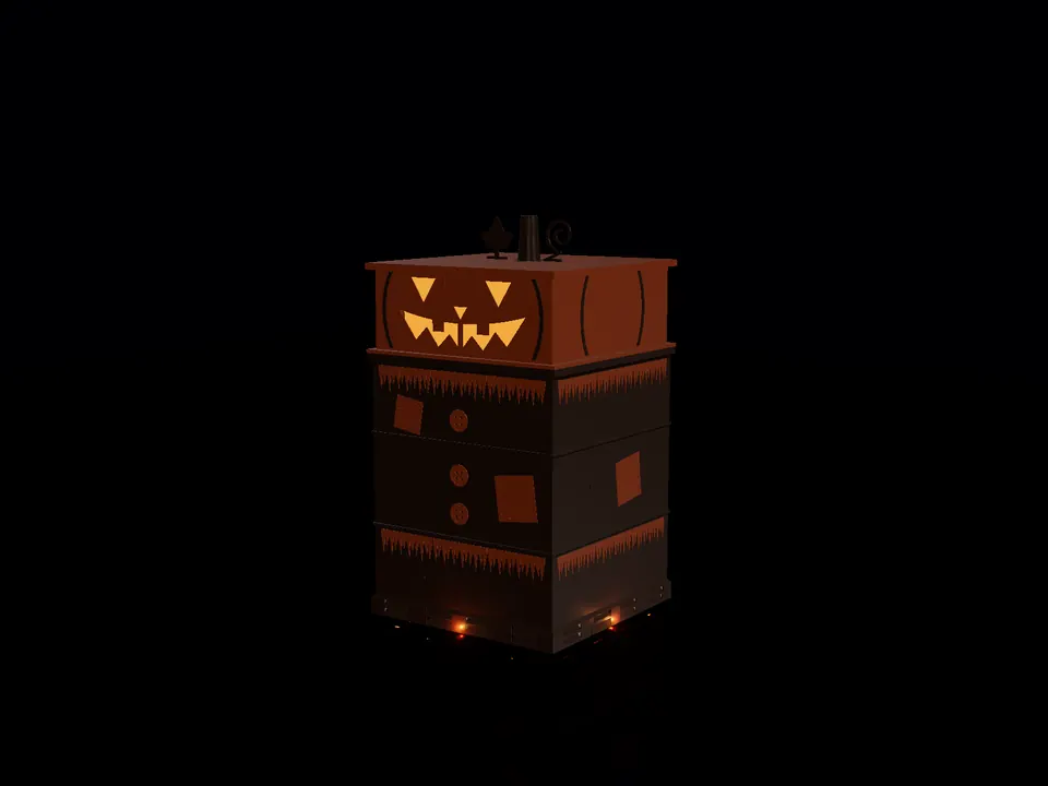 Compact scarecrow, render: night, white