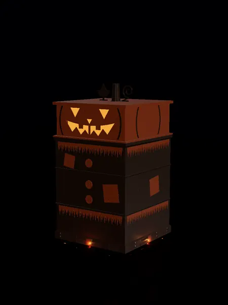 Compact scarecrow, render: night, white